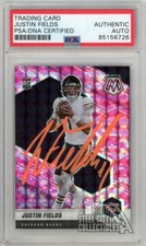 Justin Fields 2021 Panini Mosaic Pink Camo Auto Rookie Card 304 PSA/DNA (Orange)