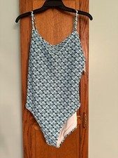Old Navy Women's one piece swimsuit Geometric design blue/green/white Size Large