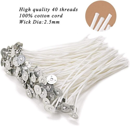 100Piece Natural Candle Wick,Low Smoke6"Pre-Waxed&100%Natural Cotton Core,Making - 第 5/7 張圖片