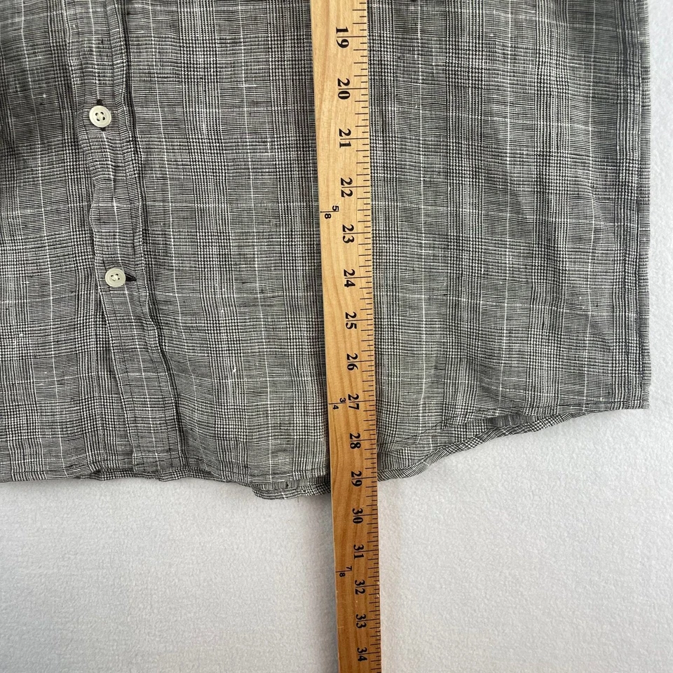 The Men’s Store Bloomingdale’s 100% Linen Glen Plaid Shirt XL  - Image 4 of 4