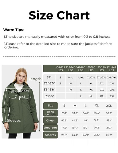Ampake Women's Winter 3 in 1 Parka Coat Warm Puffer Liner Jacket Detachable Hood - Picture 46 of 46