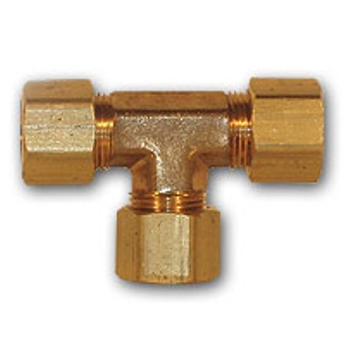 1/2 inch OD Compression Tee Brass Pipe Fitting NPT thread soft copper water air