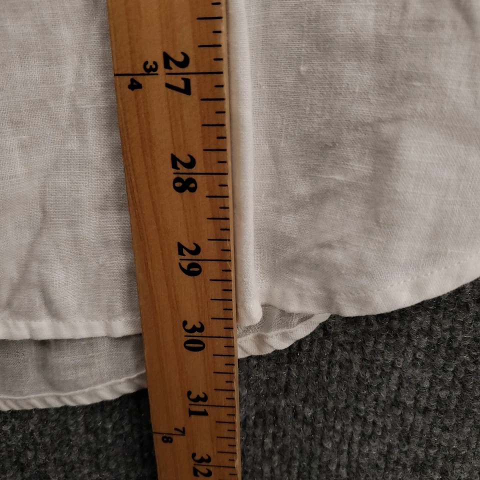 Alfani Button Up Shirt Mens M Medium White Linen Long Sleeve Collared Casual - Image 4 of 4