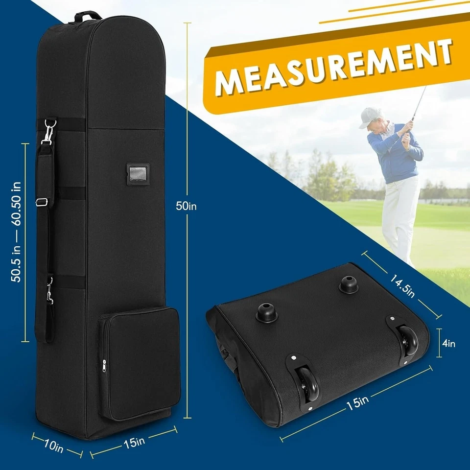 Bolsa De Golf Con Ruedas PREMIUM 900D Estuche Viaje Para Aerolíneas Prueba Agua Foto 2 de 4