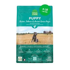 Protein-Rich Ancient Grains Dry Dog Food for Puppies, 4lb Chicken Salmon 9.57 per pound