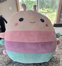 RARE Original Squishmallows Manu the Light Peach Caterpillar 16