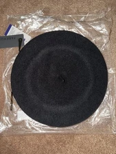 NWT Parkhurst 100% WOOL Basque Beret Hat • Style 25001 • BLACK • Unisex