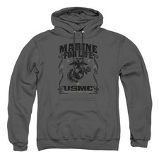 US MARINE CORPS FOR LIFE Licensed Hooded and Crewneck Sweatshirt SM-3XL