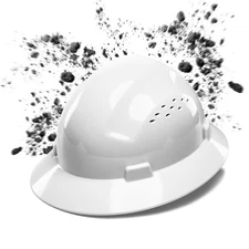 COOLJOB Full Brim Hard Hat, OSHA Construction Work Approved, HDPE Safety Helm...