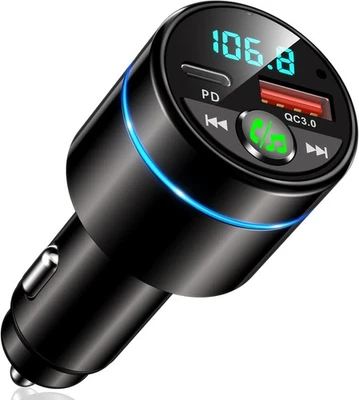 Mohard Bluetooth Adapter Auto, Ganzmetall FM Transmitter Auto Bluetooth mit PD