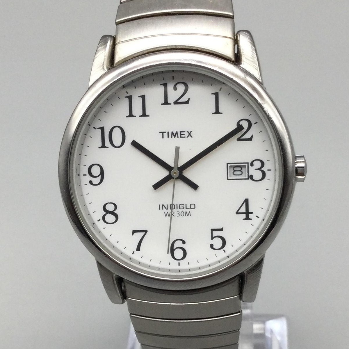 Timex Easy Reader Indiglo WR30M Mens Watch 35mm Date Stretch Band