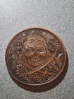 Pirate Ship with Skull and Crossed Swords ONE AVOP OUNCE .999 COPPER