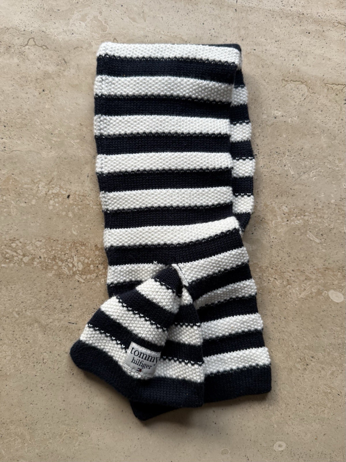 New - Tommy Hilfiger Baby Toddler Navy/White Soft Cotton Scarf With  Keyhole thumbnail 3