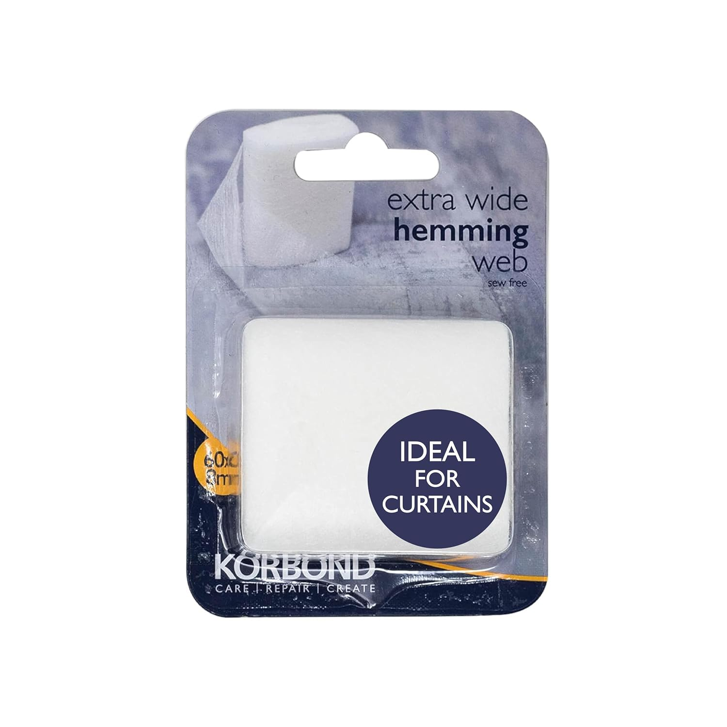 Curtain Hemming Tape – 60Mm X 8M - Invisible Mending Tape for Fabric Curtains -