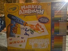 Crayola Marker Airbrush Spray Art Kit, With Markers and Stencils - 40 Markers