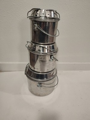 Vintage Bull Dog Brand of England Nesting Camp Cook Pots Billy