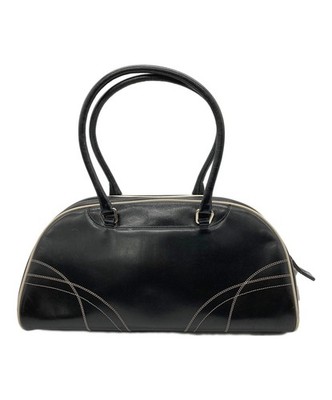 PRADA Leather Bowling Bag Black Handbag Archive Italy USED from