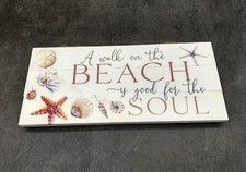 Beach Sign A Walk On The Beach Painted Wood 1 sign approx. 10 inches long
