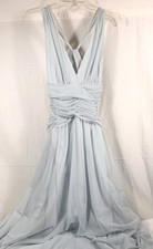 NEW NWT CALVIN KLEIN WOMENS LONG FORMAL DRESS EVENING GOWN SZ 8 Cloud Blue Flowy