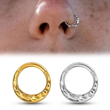 1PC ASTM F136 Titanium Hummed Nose Rings Septum Clicker Cartilage Tragus Helix