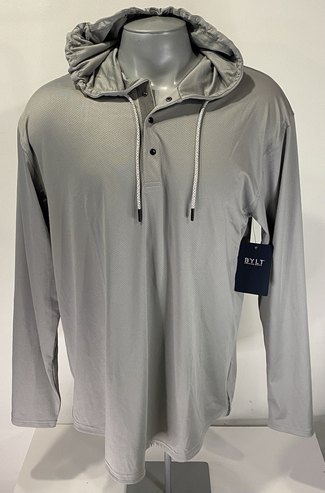 BYLT Storm Performance Circuit NWT Pullover XL Mens Snap Hoodie Gray New