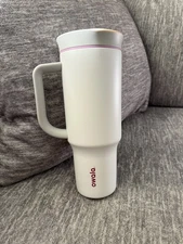 Owala 40oz Stainless Steel Tumbler with Handle White Purple Polar Brrrr No Straw