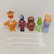 Vintage Fisher Price MUPPETS STICK PUPPETS Kermit Miss Piggy Ralph Gonzo Fozzie