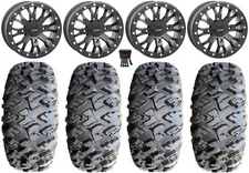 System 3 SB-4 Black (6+1) 15" Wheels 31" MotoClaw Tires Kawasaki Teryx Mule