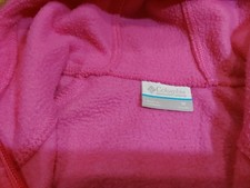 Columbia 4-20 Benton Springs II Girl's Pink Hooded Fleece Full-zip Size Medium