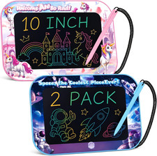 10-Inch LCD Writing Tablet for Kids, 2-Pack Color Screen