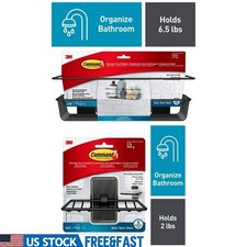 Bathroom Caddy  Soap Dish Set No Tools Damage-Free Mounting Organizer New