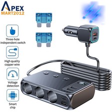 Multi Car Cigarette Lighter Socket Power Adapter Splitter USB Plug Fast Charger