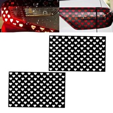 2 PCS Car Rear Tail Light Stickers, Heart Pattern Tail Light Decals, Black