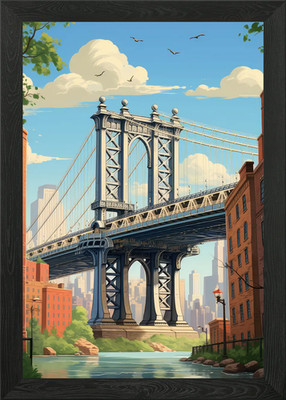 Brooklyn Bridge Gerahmtes Wandbild Poster Leinwanddruck Bild