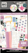 Happy Planner FITNESS - DON'T GIVE UP Sticker Book - 30 Pages - 690 Pieces - NEW