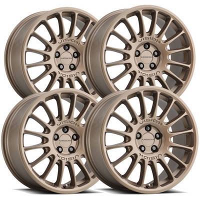 (Set of 4) Vision 477 Monaco 18x8 5x115 +38mm Bronze Wheels Rims 18'' Inch