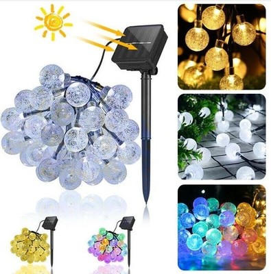 Solar String Lights Outdoor 50 LED 8 Modes Waterproof Patio Light for Garden