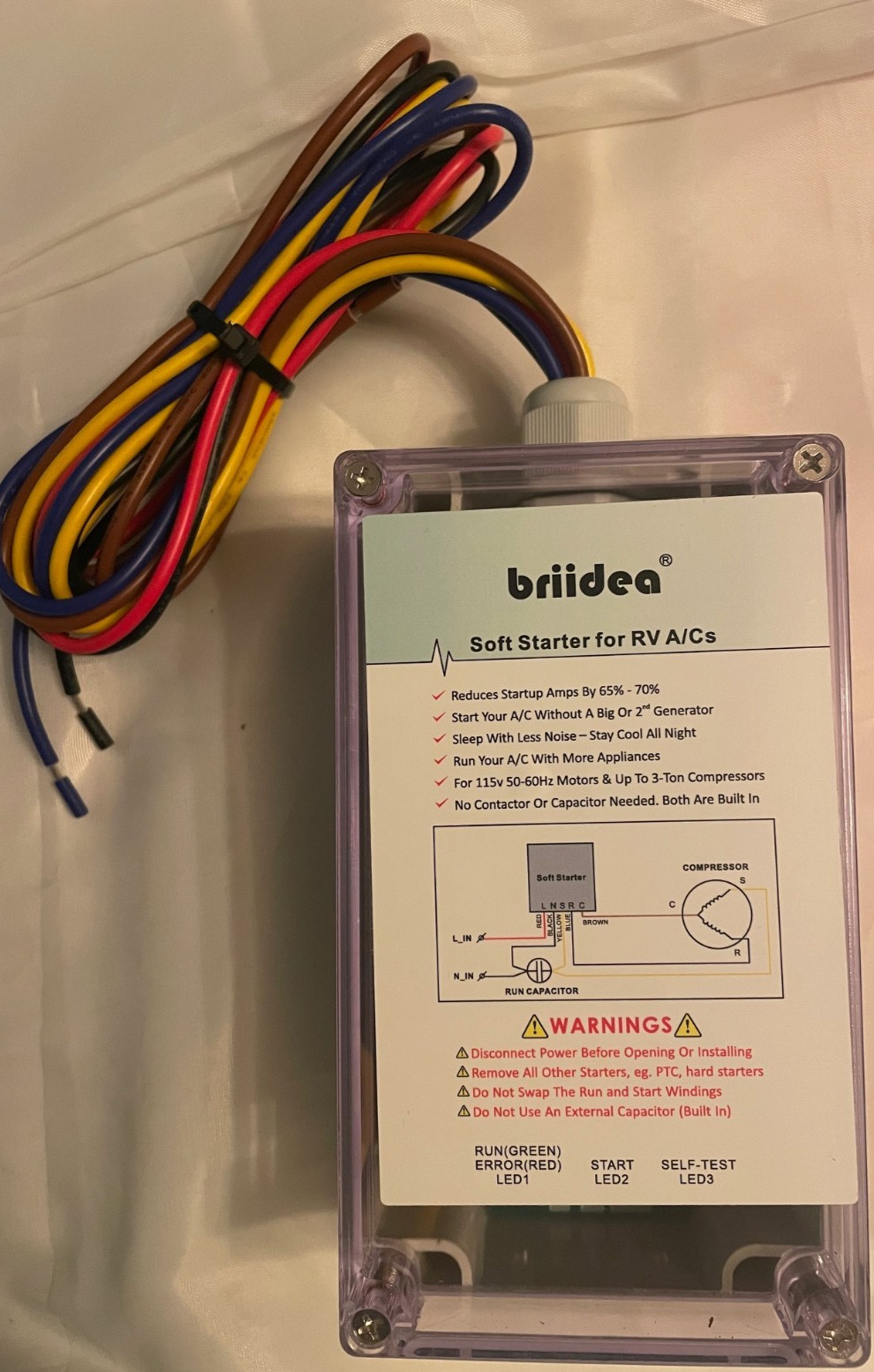 Briidea Soft Starter Enables Easy Start A/C & Appliances on RV Power Unit Only