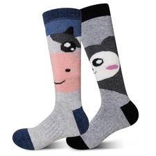 Kids Merino Wool Ski Socks 3 Pairs Boys Girls 8-12 Years 2 Pairs Cartton B