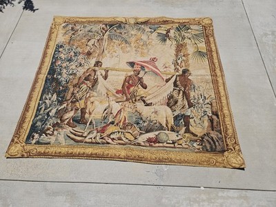  French Tapestry 8x7 From The Rambouillet Workshop The King Carried  No. 1632 