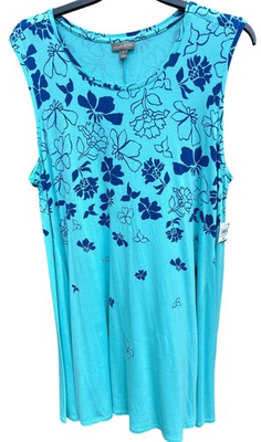 #ad #ad Style amp; Co 3X Sleeveless Floral Flip Flop Dress Soft Stretchy Fabric Aqua $25.00
