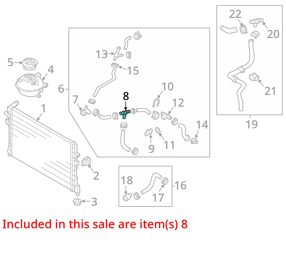 1992-2003 Volkswagen EuroVan T-Fitting Hose Connector N90760601 - Image 3 of 4