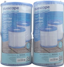 2 Bluescape Type D Pool Filter Cartridges 2pk Universal 4.13D × 3.75" Ultra Fine