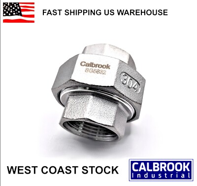 3/4 Inch FNPT Union 304 Stainless Steel 150 lbs Rating