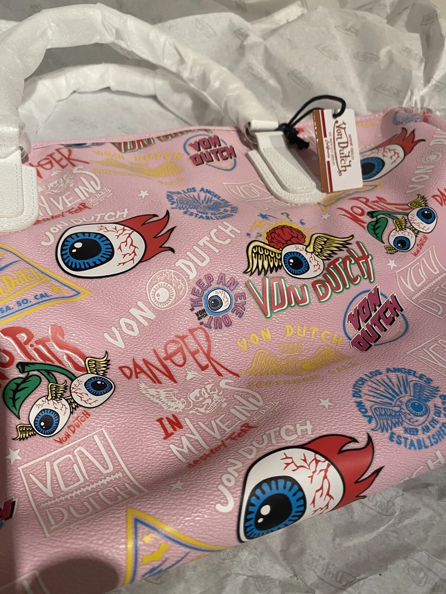 All-Over-Print Overnight Bag Pink - Von Dutch