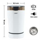 Moulin électrique pour café, épices ou fruits 150W lames acier Blanc
