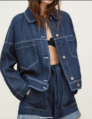 zara contrast denim jacket