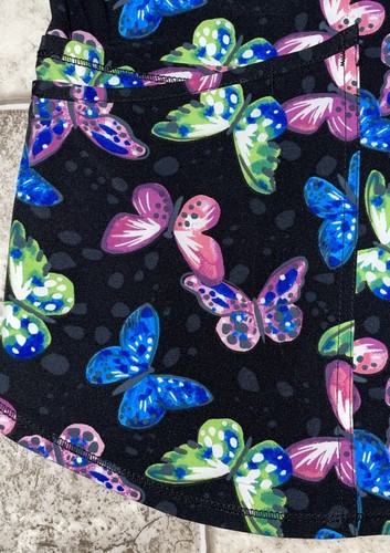 NWT Womens Black Butterfly Print Stretch Scrubstar Scrub Top Shirt Size Medium - Picture 9 of 12