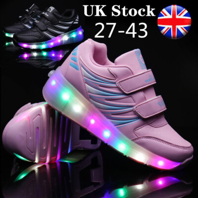 LED Heelys Wheels Boys /& Girls Shoes Skates Kids Light Up Roller Skate Trainers