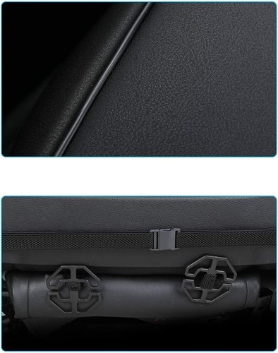 Funda de asiento delantero de cuero PU negra para conductor sedán cojín alfombrilla protectora - Imagen 9 de 9